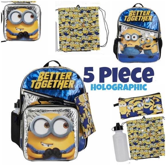 NWT MINIONS Rise of Gru Officially Licensed Despicable Me 5 Piece Backpack Set - Picture 2 of 15